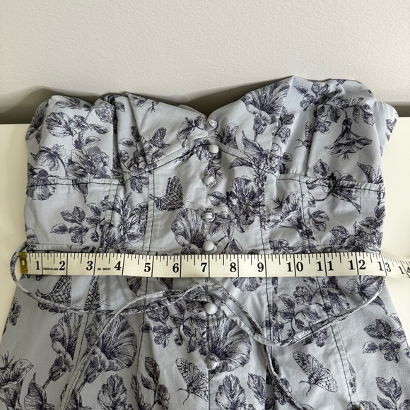 Anthropologie - Blue Victorian Patterned Floral Midi Dress - Size 2 - Picture 8 of 9